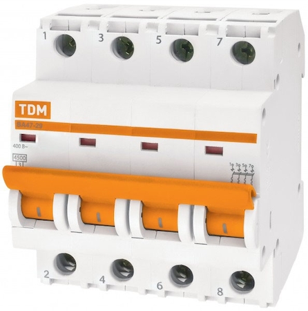 TDM ELECTRIC SQ0206-0184 Авт. выкл.ВА47-29 4Р  5А 4,5кА х-ка D TDM